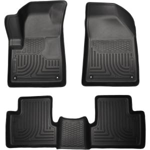 imageHusky Liners Weatherbeater Floor Mats  Fits 20142015 Jeep Cherokee  Front amp 2nd Row 3pc Black  99031