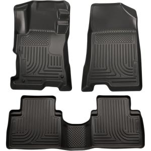 imageHusky Liners Weatherbeater Floor Mats  Fits 20142015 Kia Sorento  Front amp 2nd Row 3pc Black  99871Front  2nd Row  2014  2015