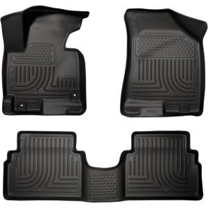 imageHusky Liners Weatherbeater Floor Mats  Fits 20142016 Kia Sportage wFactory Carpet Mat Retaining Hooks  Front amp 2nd Row 3pc Black  99821