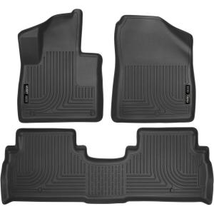 imageHusky Liners Weatherbeater Floor Mats  Fits 20162020 Kia Sorento wOut 3rd Row Seating  Front amp 2nd Row 3pc Black  98691Front  2nd Row Models wout 3rd Row