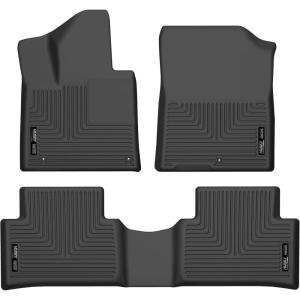 imageHusky Liners Weatherbeater Floor Mats  Fits 20212025 Kia Sorento Excludes Hybrid  Front amp 2nd Row 3pc Black  95841Front  2nd Row