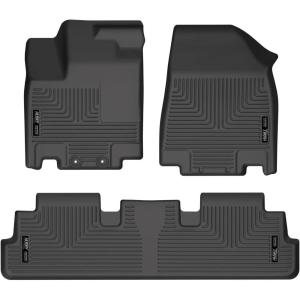 imageHusky Liners Weatherbeater Floor Mats  Fits 20222025 Nissan Pathfinder amp Infiniti QX60  Front amp 2nd Row 3pc Black  95701Front  2nd Row