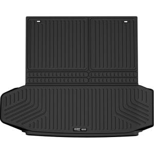 imageHusky Liners Weatherbeater Floor Mats  Fits 20242026 Honda Pilot  Front amp 2nd Row 3pc Black  95821Cargo