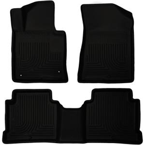 imageHusky Liners Weatherbeater Floor Mats  Fits 20152019 Hyundai Sonata Excludes Hybrid 20162020 Kia Optima  Front amp 2nd Row 3pc Black  99631
