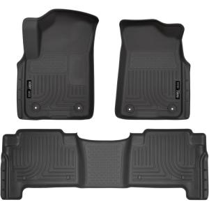 imageHusky Liners Weatherbeater Floor Mats  Fits 20192024 Infiniti QX80Nissan Armada  Front amp 2nd Row 3pc Black  95671