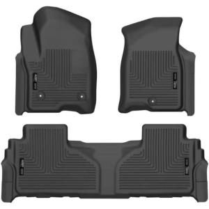 imageHusky Liners Weatherbeater Floor Mats  Fits 2021  2025 Cadillac Escalade amp Escalade ESV Chevrolet Suburban amp Tahoe GMC Yukon amp Yukon XL  Front amp 2nd Row 3pc Black  99241Black