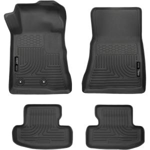 imageHusky Liners Weatherbeater Floor Mats  Fits 20152024 Ford Mustang  Front amp 2nd Row 3pc Black  99371
