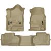 imageHusky Liners Weatherbeater Floor Mats  Fits 20142018 Chevrolet Silverado amp GMC Sierra 1500 Crew CAB 1519 SilveradoSierra 2500 3500 Crew CAB ONLY Full Coverage  2nd Row 1pc Black  19231Tan