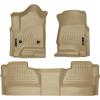 imageHusky Liners Weatherbeater Floor Mats  Fits 20142018 Chevrolet Silverado amp GMC Sierra 1500 Crew CAB 1519 SilveradoSierra 2500 3500 Crew CAB ONLY Full Coverage  2nd Row 1pc Black  19231Tan