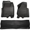 imageHusky Liners Weatherbeater Floor Mats  Fits 20112012 Ford F250F350 Crew CAB ONLY Footwell Coverage  Front amp 2nd Row 3pc Black  98711