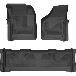 imageHusky Liners Weatherbeater Floor Mats  Fits 19992007 Ford F250 amp 350 Super Duty Crew CAB ONLY  Front amp 2nd Row 3pc Black  93631