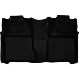 imageHusky Liners Weatherbeater Floor Mats  Fits 20072013 Chevrolet Silverado amp GMC Sierra 1500 Crew CAB ONLY 0714 Silverado amp Sierra 25003500 Crew CAB Full Coverage  2nd Row 1pc Black  19201Black