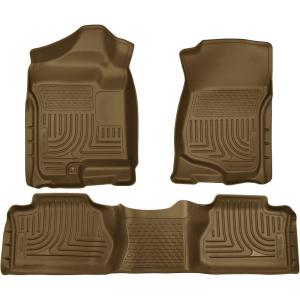 imageHusky Liners Weatherbeater Floor Mats  Fits 20072014 Chevrolet Suburban 1500 amp GMC Yukon XL1500 20072013 Cadillac Escalade EXT amp Chevrolet Avalanche  Front amp 2nd Row 3pc Tan  98263