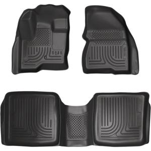 imageHusky Liners Weatherbeater Floor Mats  Fits 20092019 Ford Flex amp Lincoln MKT  Front amp 2nd Row 3pc Black  98741