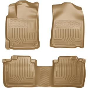 imageHusky Liners Weatherbeater Floor Mats  Fits 20122017 Toyota Camry  Front amp 2nd Row 3pc Tan  98903