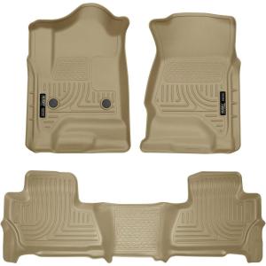 imageHusky Liners Weatherbeater Floor Mats  Fits 20152020 Chevrolet Suburban amp GMC Yukon XL  Front amp 2nd Row 3pc Tan  99213