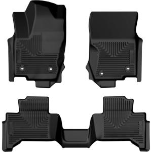 imageHusky Liners Weatherbeater Floor Mats  Fits 20242026 Toyota Land Cruiser 20242026 Lexus GX550  Front amp 2nd Row 3pc Black  95971