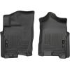 imageHusky Liners Weatherbeater Floor Mats  Fits 20172024 Nissan Titan Crew CAB ONLY 20162024 Titan XD Crew CAB ONLY 1719 Extended CAB ONLY  Front Row 2pc Black  13601Black