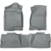 imageHusky Liners Weatherbeater Floor Mats  Fits 20072013 Chevrolet Silverado 1500 GMC Sierra 1500 20072014 SilveradoSierra 25003500 Crew CAB Footwell Coverage  Front amp 2nd Row 3pc Grey  98202