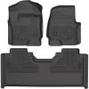 imageHusky Liners Weatherbeater Floor Mats  Fits 20172026 Ford F250 F350 F450 Super Duty SUPERCAB ONLY Models WVinyl Flooring ONLY  Front amp 2nd Row 3pc Black  93651