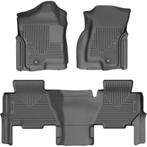imageHusky Liners Weatherbeater Floor Mats  Fits 20032006 Cadillac Escalade ESV 20002006 Chevrolet Suburban amp GMC Yukon XL 1500 amp 2500  Front amp 2nd Row 3pc Black  93581