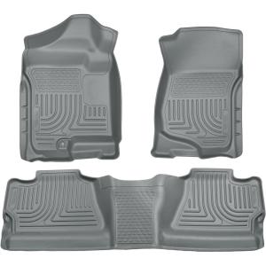 imageHusky Liners Weatherbeater Floor Mats  Fits 20072013 Chevrolet Silverado 1500 GMC Sierra 1500 20072014 SilveradoSierra 25003500 Crew CAB Footwell Coverage  Front amp 2nd Row 3pc Grey  98202