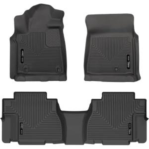 imageHusky Liners Weatherbeater Floor Mats  Fits 20082011 Toyota Sequoia  Front amp 2nd Row 3pc Black  95131
