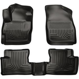 imageHusky Liners Weatherbeater Floor Mats  Fits 20102013 Mazda 3 HatchbackSedan  Front amp 2nd Row 3pc Black  98631
