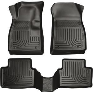 imageHusky Liners Weatherbeater Floor Mats  Fits 20112019 Ford Fiesta  Front amp 2nd Row 3pc Black  98751