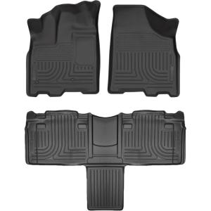 imageHusky Liners Weatherbeater Floor Mats  Fits 20112020 Toyota Sienna  Front amp 2nd Row 3pc Black  93861