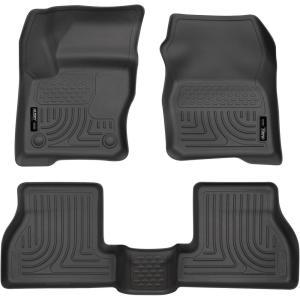 imageHusky Liners Weatherbeater Floor Mats  Fits 20122015 Ford Focus  Front amp 2nd Row 3pc Black  98771Black