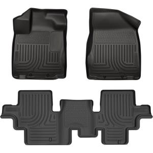 imageHusky Liners Weatherbeater Floor Mats  Fits 20132020 Nissan Pathfinder  Front amp 2nd Row 3pc Black  93791