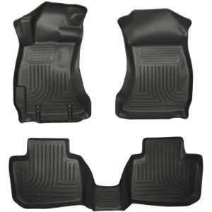 imageHusky Liners Weatherbeater Floor Mats  Fits 20142018 Subaru Forester  Front amp 2nd Row 3pc Black  99881