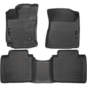 imageHusky Liners Weatherbeater Floor Mats  Fits 2015 Toyota Venza  Front amp 2nd Row 3pc Black  98661
