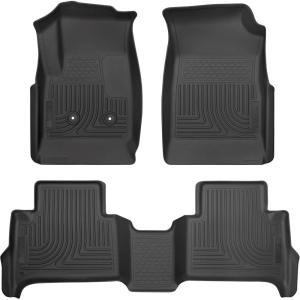 imageHusky Liners Weatherbeater Floor Mats  Fits 20152022 Chevrolet Colorado amp GMC Canyon Crew CAB ONLY  Front amp 2nd Row  Black 3pc  93471