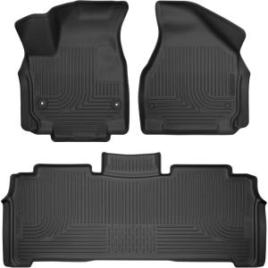 imageHusky Liners Weatherbeater Floor Mats  Fits 20172025 Chrysler Pacifica 1720 Touring L Plus 2025 Select 20202026 Chrysler Voyager  Front amp 2nd Row 3pc Black  93771
