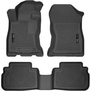 imageHusky Liners Weatherbeater Floor Mats  Fits 20192024 Subaru Forester  Front amp 2nd Row 3pc Black  95891