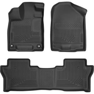 imageHusky Liners Weatherbeater Floor Mats  Fits 20192025 Honda Passport  Front amp 2nd Row 3pc Black  93781