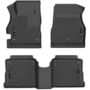 imageHusky Liners Weatherbeater Floor Mats  Fits 20202024 Nissan Versa  Front amp 2nd Row 3pc Black  95041