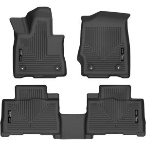imageHusky Liners Weatherbeater Floor Mats  Fits 20202026 Lincoln Aviator  Front amp 2nd Row 3pc Black  99331Front  2nd Row