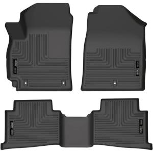 imageHusky Liners Weatherbeater Floor Mats  Fits 20212026 Kia Seltos  Front amp 2nd Row 3pc Black  95801