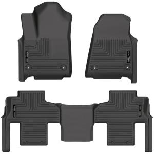 imageHusky Liners Weatherbeater Floor Mats  Fits 20222025 Jeep Wagoneer amp Grand Wagoneer w2nd Row Bench Seat  Front amp 2nd Row 3pc Black  99251