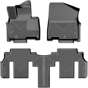 imageHusky Liners Weatherbeater Floor Mats  Fits 20222026 Kia Carnival  Front amp 2nd Row 1pc Black  96611