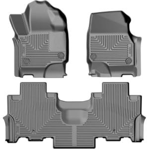 imageHusky Liners Weatherbeater Floor Mats  Fits 20252026 Ford Expedition  Front amp 2nd Row 3pc Black  96191