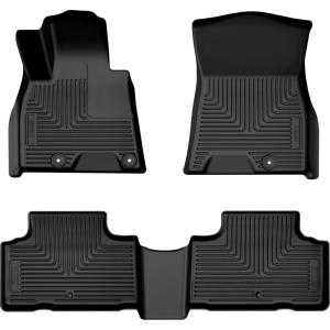 imageHusky Liners Weatherbeater Floor Mats  Fits 20252026 Genesis GV80  Front amp 2nd Row 3pc Black  96901