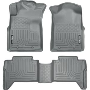 imageHusky Liners Weatherbeater Floor Mats  Fits 20052015 Toyota Tacoma Double CAB ONLY Footwell Coverage  Front amp 2nd Row 3pc Grey  98952