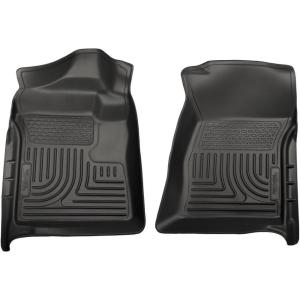 imageHusky Liners Weatherbeater Floor Mats  Fits 20072013 Chevrolet Silverado amp GMC Sierra 1500 20072014 Silverado amp Sierra 25003500 Standard CAB Full Coverage  Front Row 2pc Black  18221