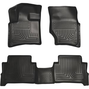 imageHusky Liners Weatherbeater Floor Mats  Fits 20072015 Audi Q7  Front amp 2nd Row 3pc Black  96421