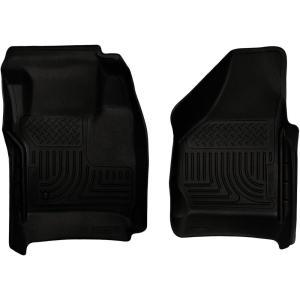 imageHusky Liners Weatherbeater Floor Mats  Fits 20082010 Ford F250F350 All CABS  Front Row 2pc Black  18381