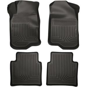imageHusky Liners Weatherbeater Floor Mats  Fits 20082012 Chevrolet Malibu 20072009 Saturn Aura  Front amp 2nd Row 4pc Black  98111